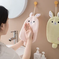 yada soft cute cartoon rabbit hand towel household dust cleaning cloth coral velvet thick absorbent for adults women tw200021