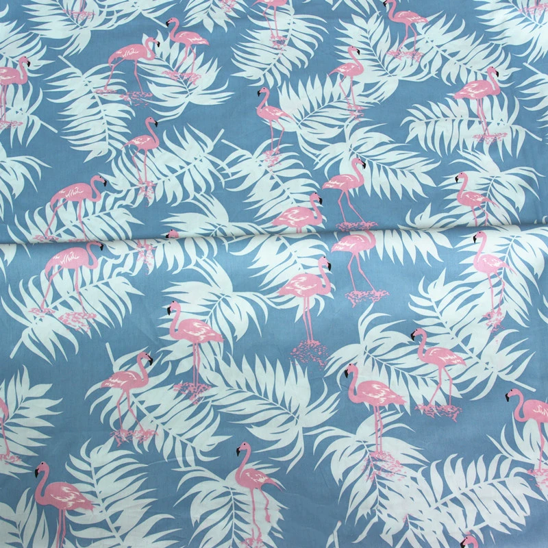 Розовый фламинго Patern печатная хлопковая ткань Сделай Сам Лоскутная для одежды