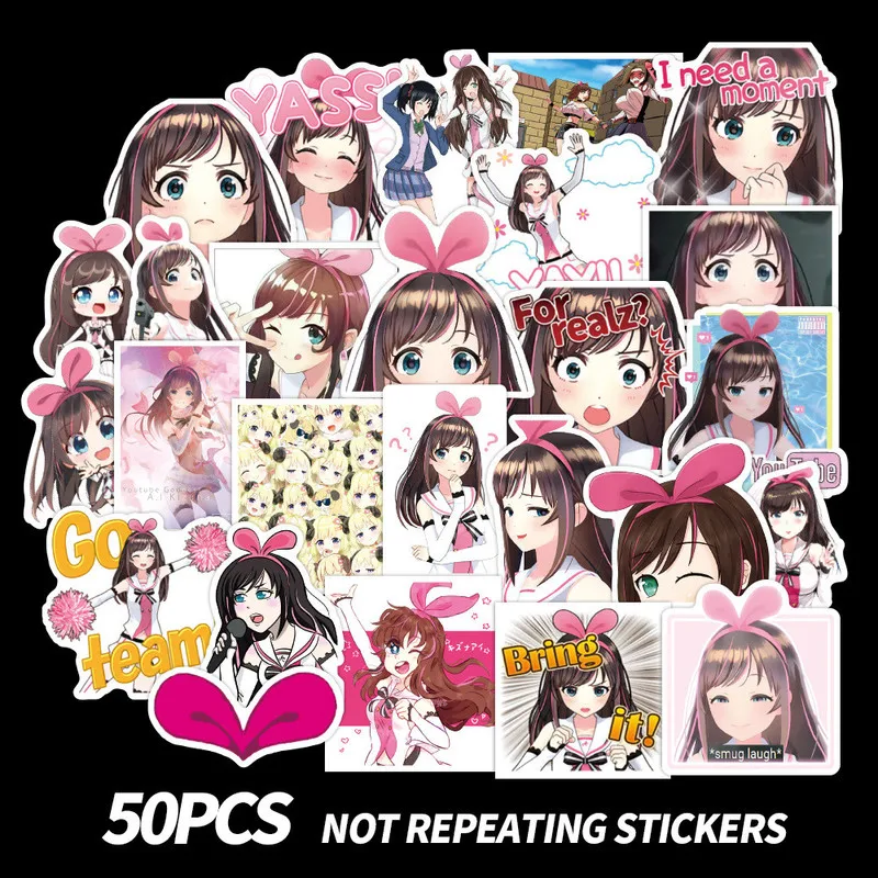 

50Pcs Kizuna Stickers for Laptop Car Scrapbooking Phone Motorcycle Luggage Decal Toys for Children PVC Gift