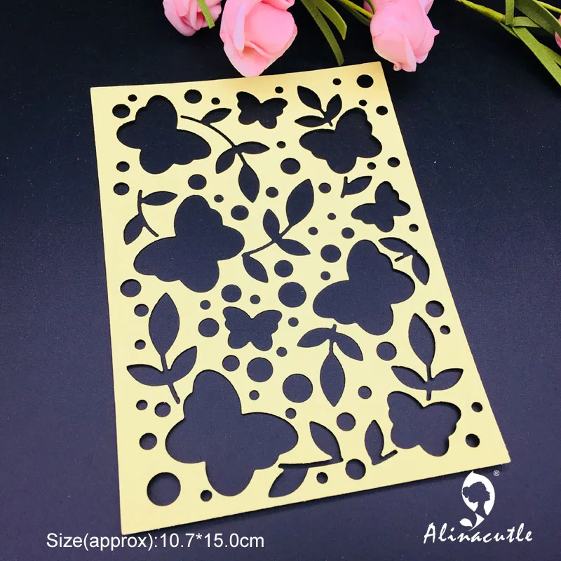 Штампованная металлическая штамповка 3 шт. фоновая рамка бабочка лист для