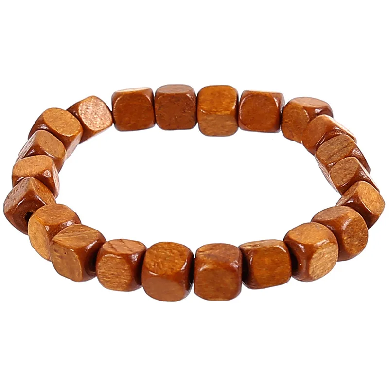 5 шт. ручной работы браслет из деревянных бусин для мужчин и женщин эластичная