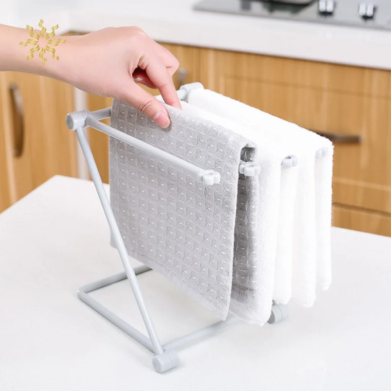 

Bathroom Towel Hanging Rack Shelf Kitchen Dish Cloth Dishcloth Hanger Foldable Vertical Rag Mug Rack Holder