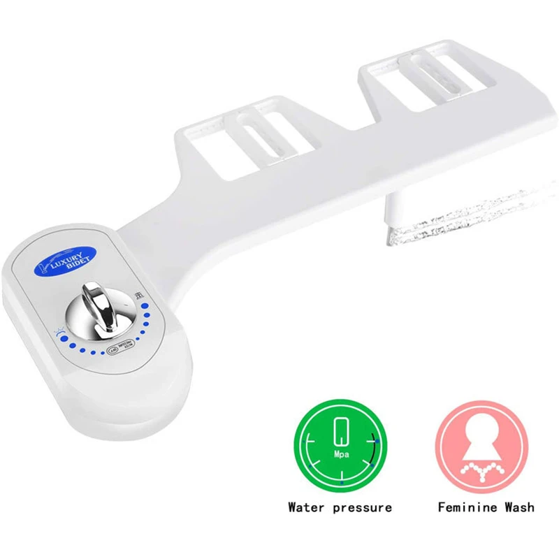 

Bidet Ultra Thin Non Electric Bidet Toilet Seat Dual Nozzle Bidet Sprayer Fresh Cold Water Spray Personal Easy Install