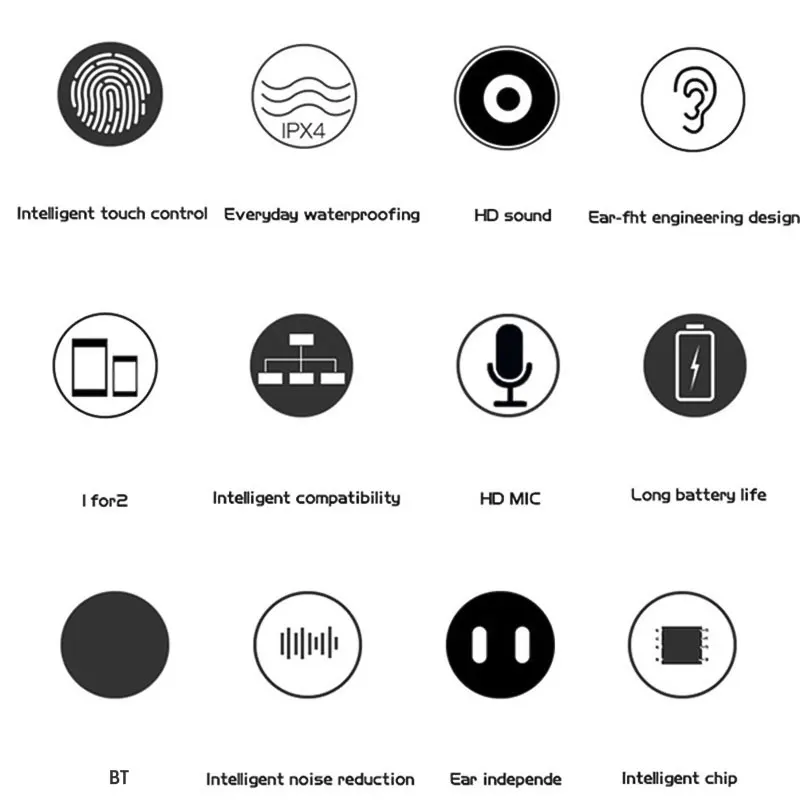 VTIN беспроводные Bluetooth наушники стерео в ухо водонепроницаемые Hi-Fi с запястьем