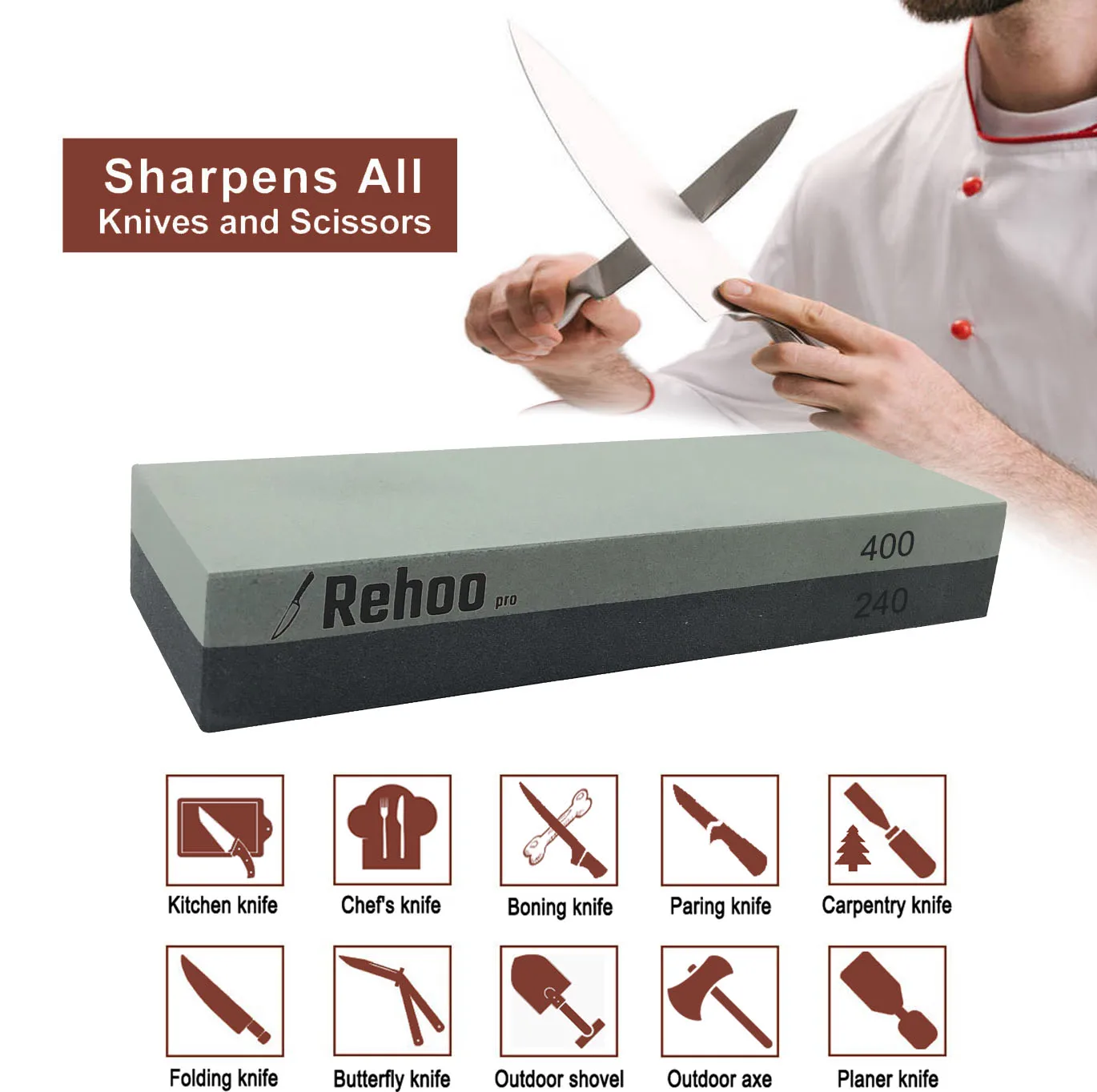 rehoo double sided sharpening stone set chef kitchen knife gadget knives carpentry abrasive tool whetstone grindstone grinder free global shipping