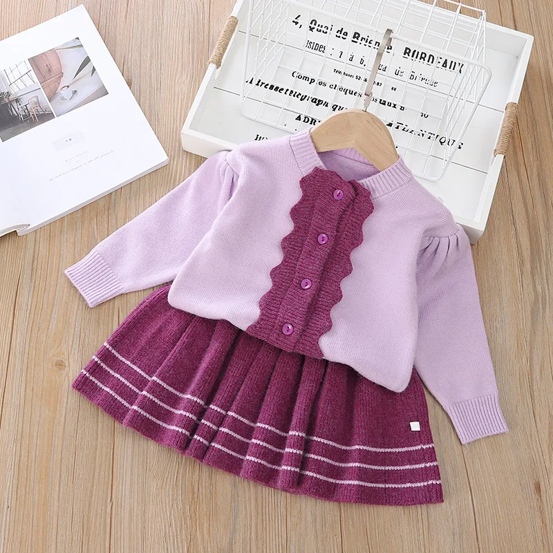 

Autumn Baby Girls Clothes Set Winter Sweater Children Clothes Knitwear+Skirt Kids Clothes Tracksuit Suit Toddler Girls Outfits