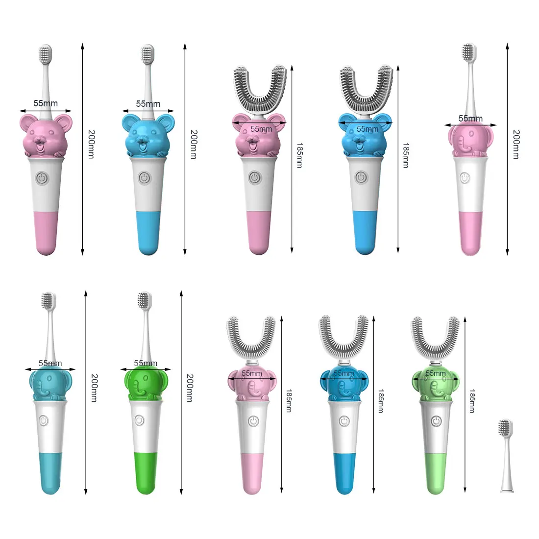 

New Hot Sale Kids Electric Toothbrush Cartoon Pattern U Silicon USB Automatic Ultrasonic Electric Toothbrush For 3-12 Years Old