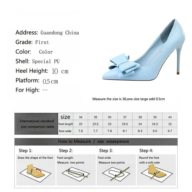 

Meriahzheng 10CM Spring Sweet High-heeled Stiletto Heels with Thin and Shallow Mouth Pointed Candy-colored Bow Women's Shoes DS