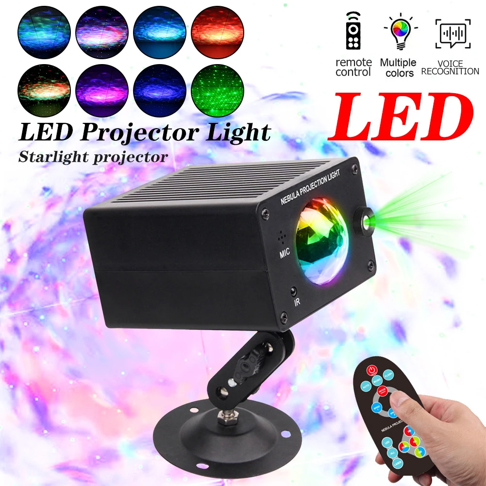 

Starry Sky LED Laser Projector Light Water Waving Sound Remote Control Festival Party Disco Stage Effect Light Decorative Lamp
