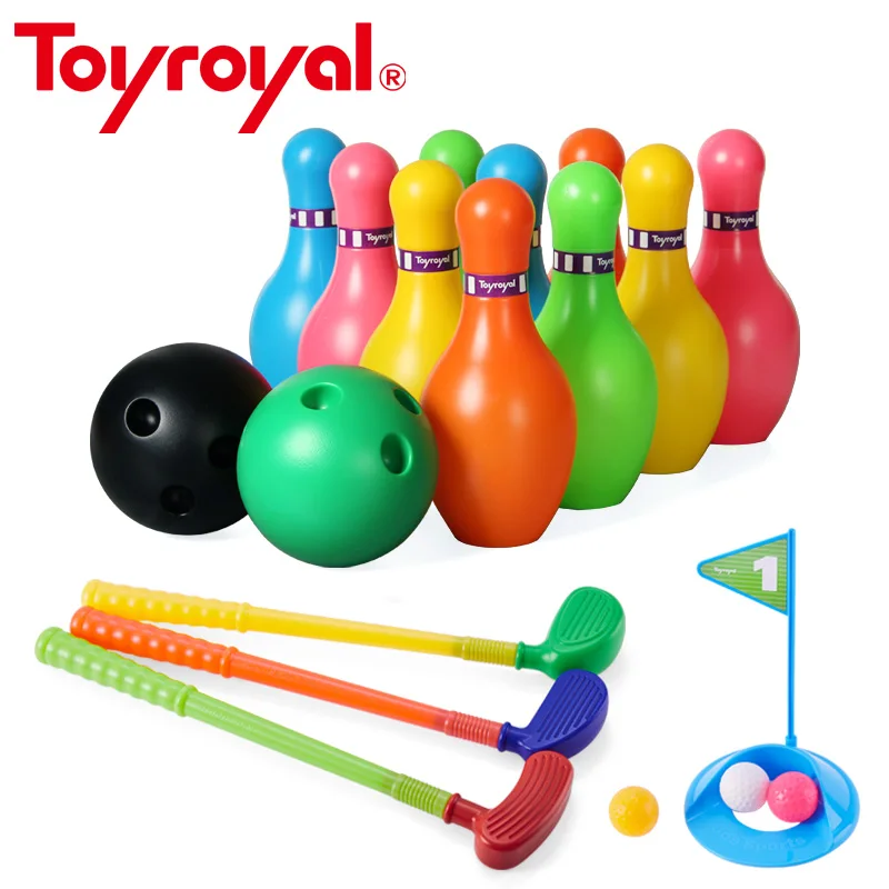 Toyroyal Радужная детская миска для игры в гольф, Детский Пластиковый Набор для игры в боулинг, классические спортивные игрушки для детей дошкольного возраста, брендовая игрушка