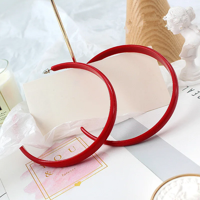 Индивидуальные большие серьги кольца из акриловой смолы C образной формы для