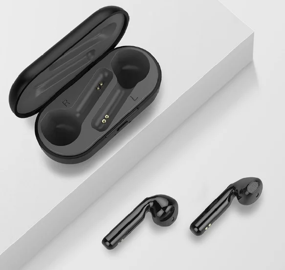L8 мини bluetooth гарнитура 5.0TWS водонепроницаемый движение истинный беспроводной наушники зарядный ящик - Цвет: Черный