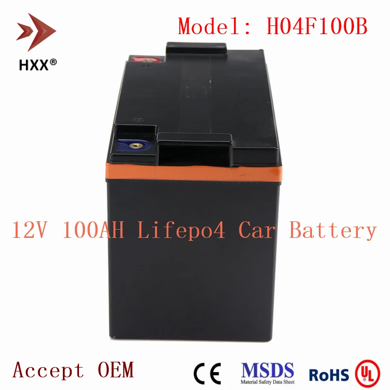 Lifepo4 12V 100Ah Автомобильная батарея CCA 1600A литиевая для автомобиля бесплатная