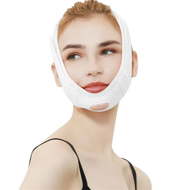Дышащая V-образная повязка для подтяжки лица тонкая маска снижение двойного