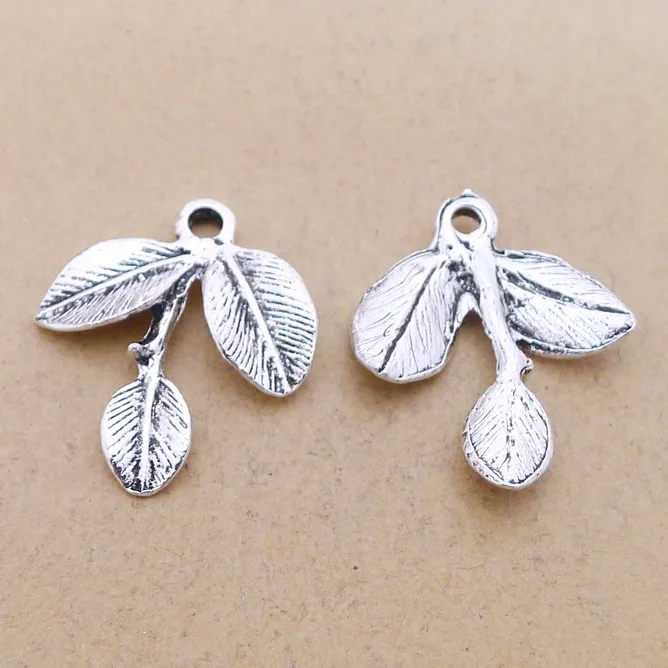 

8pcs/Lot 23x28mm Antique Silver Color Branch Leaves Charms Pendant For Jewelry Making DIY Jewelry Findings