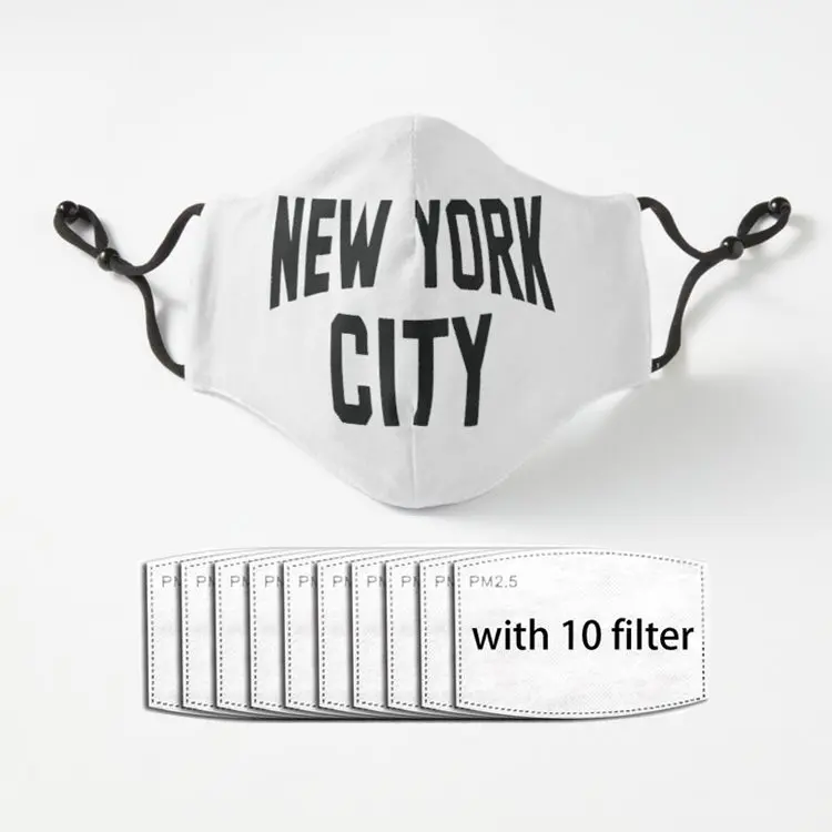 

Маска для взрослых John s New York City, моющаяся маска для лица с принтом Pm2.5, фильтры, маски с принтом, маски для лица унисекс, Пылезащитная маска для...