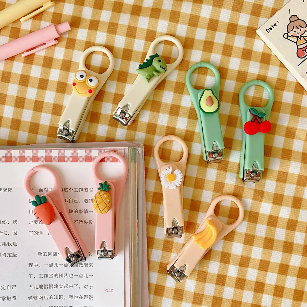 Cartoon Nail Clippers Trimmer Cute Fruit Nail Clippers Colorful Stainless Steel Nail Clipper Manicure Pedicure Care Tool