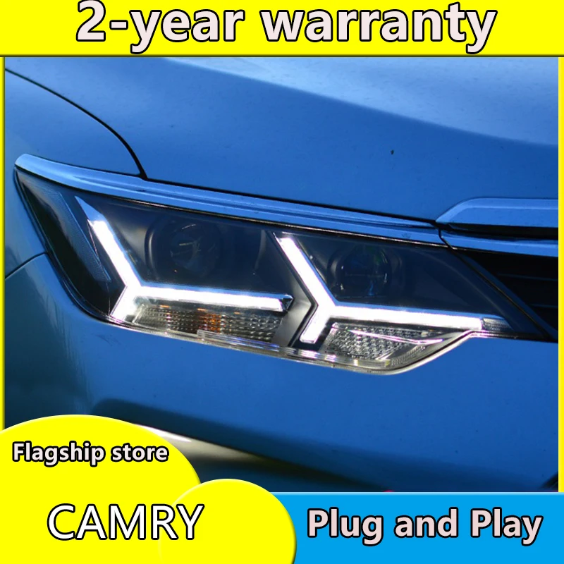 Автомобильный Стайлинг для 2015 2016 2017 Toyota Camry V55 светодиодный ные фары новые drl
