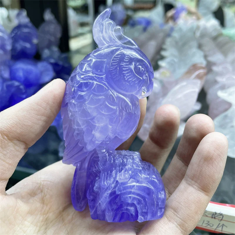 

Natural Fluorite Bird Animals Stone Crafts Small Decoration Crystals And Stones Healing Home Decor Christmas Present