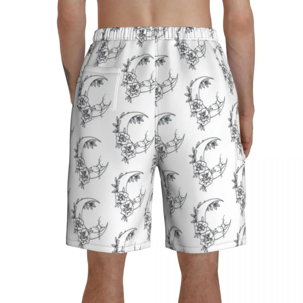 

Moon Star Board Shorts Men Beach Swimming Trunks Polyester Pattern Swim Trunks
