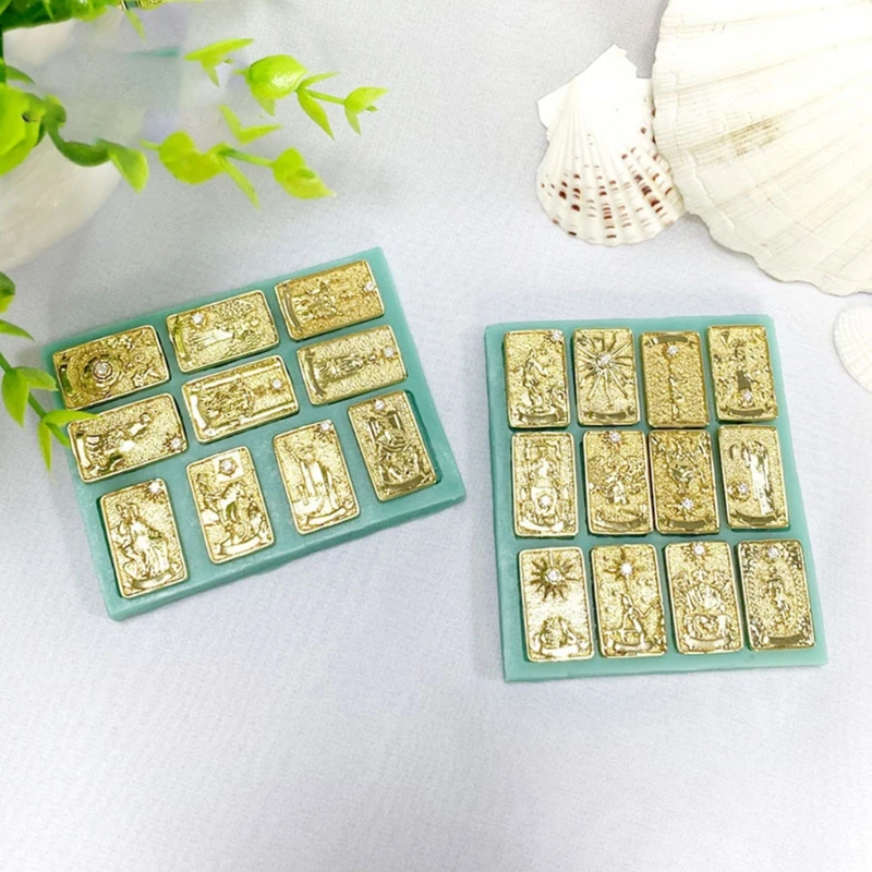 

2021 New Card Necklace Epoxy Resin Mold Earrings Pendant Casting Silicone Mould DIY Crafts Jewelry Casting Tools