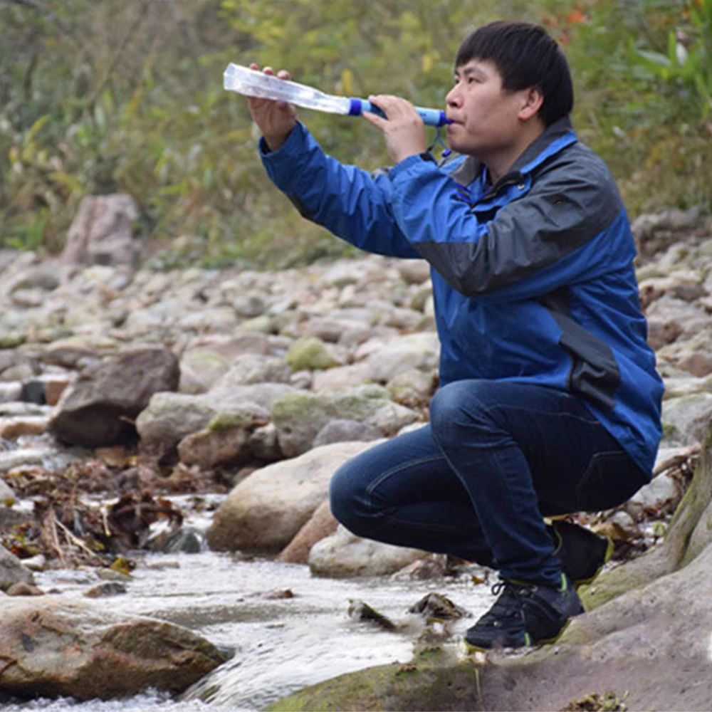 Outdoor EDC Survival Water Filter Straws Camping Equipment Purifier Filtration System Emergency Hiking Accessories | Спорт и