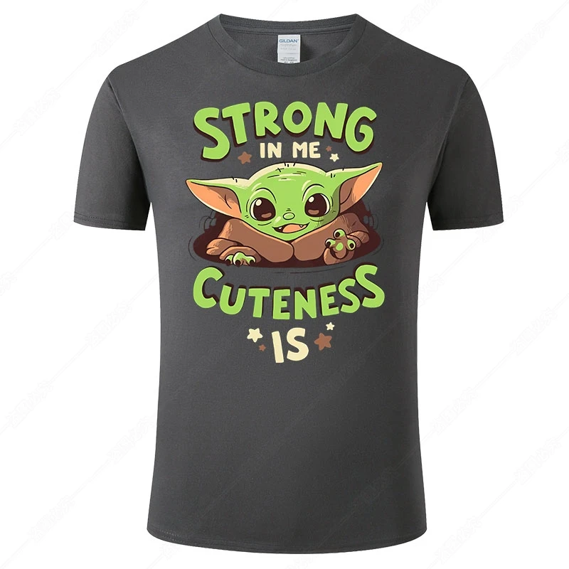 Новинка 2021 летняя хлопковая детская футболка Yoda для мужчин и женщин Повседневная