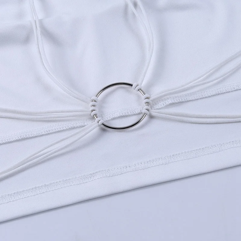 

Summer Sexy Crop Top Women Backless Spaghetti Strap Tank Top Fashion Streetwear V Neck Party Club Cropped Tops Womens Clothing