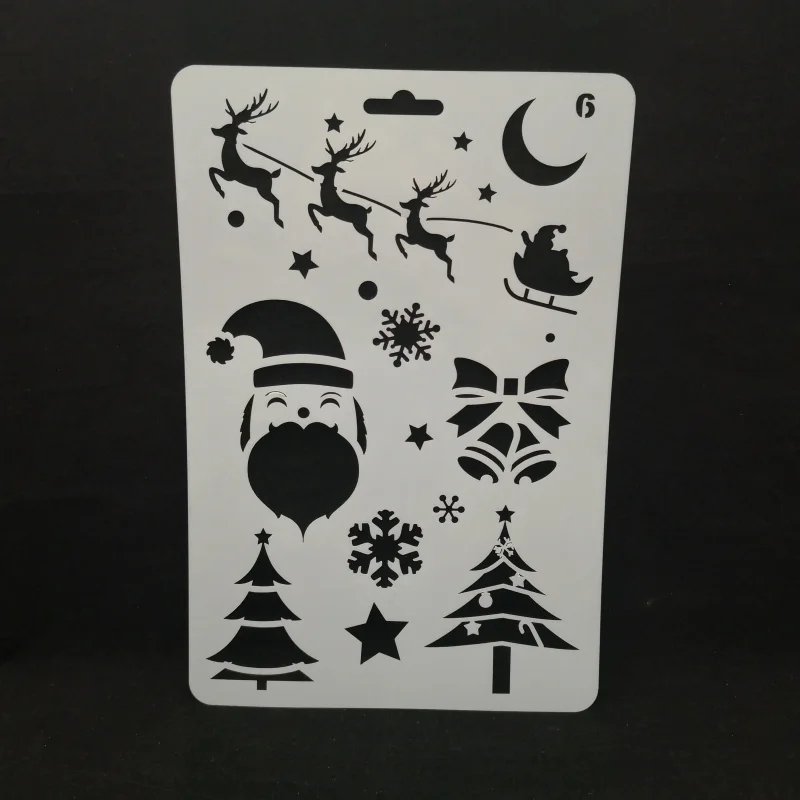 Рождественские ПВХ трафареты для Diy раскрашивания скрапбукинга трафарет