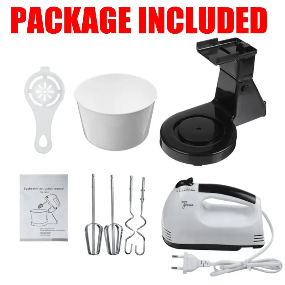 

120W 1.7L 7 Speed Electric Food Mixer Table Stand Cake Dough Mixer Handheld Egg Beater Blender Baking Whipping Cream Machine