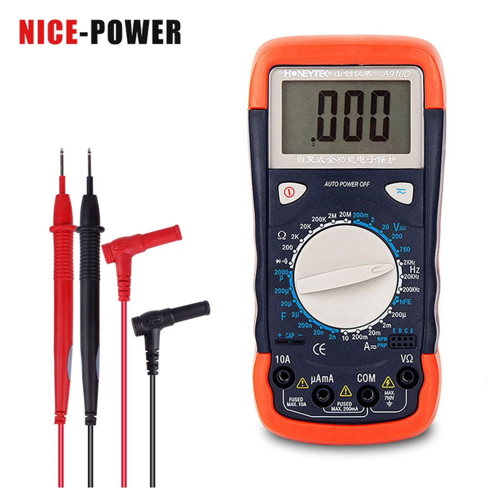 Цифровой профессиональный мультиметр 2nF ~ 2000μF измеритель конденсатора тестеры ESR