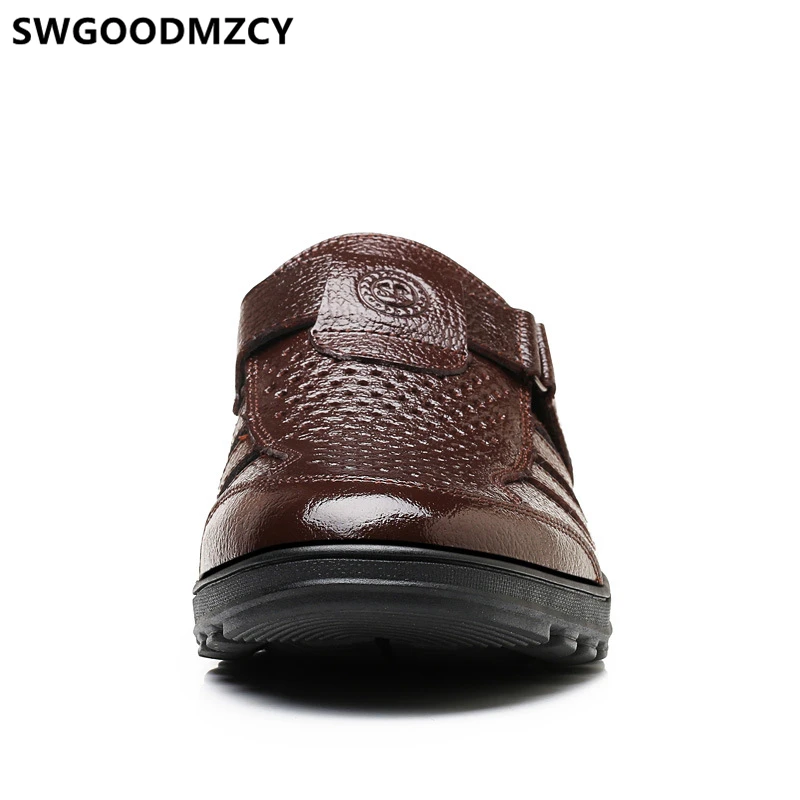 Summer Mens Shoes Genuine Leather Formal Dress Men's Sandals Casual Breathable Designer Men High Quality Plus Size 48 Buty | Обувь