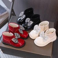 girls fashion kids shoes butterfly red shoes children winter warm sock shoes princess chic side zip solid toddler shoes girl hot