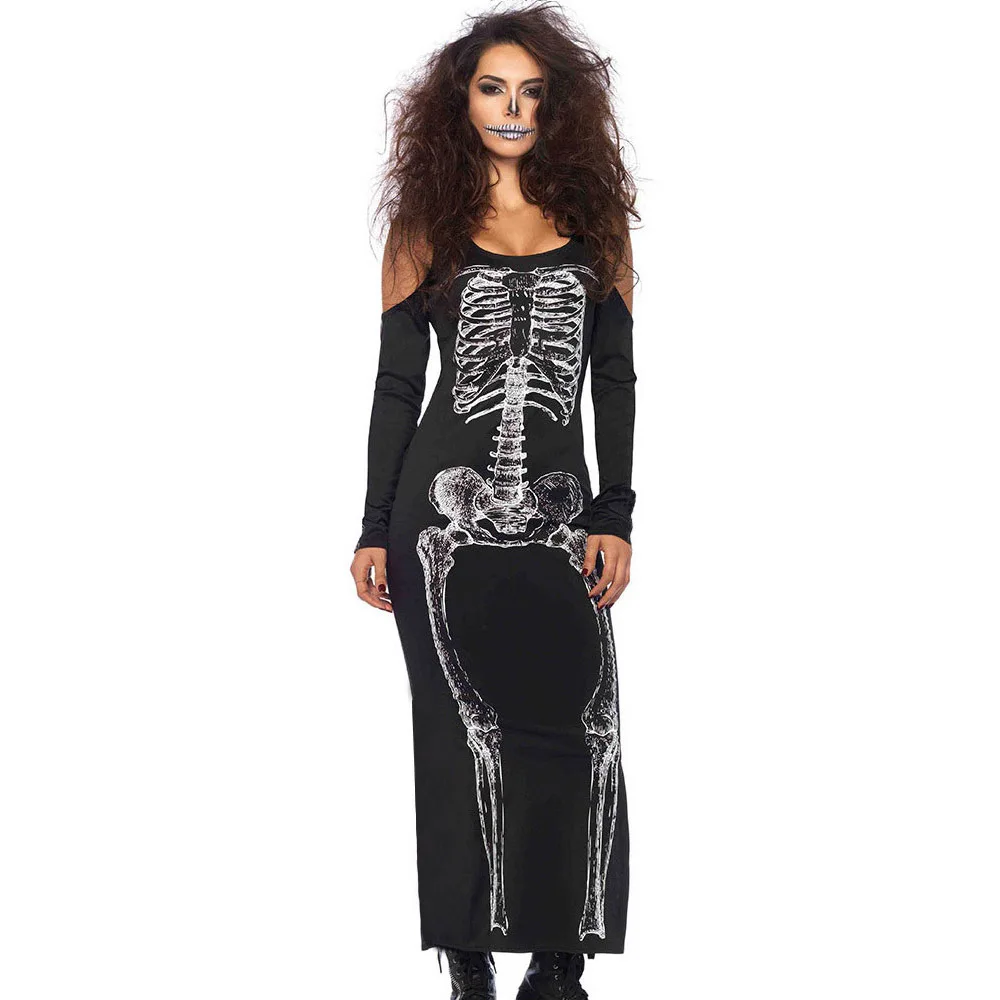 

Skeleton Cosplay Dress For Woman Adults Ghost Sexy Halloween Costumes Performance Show