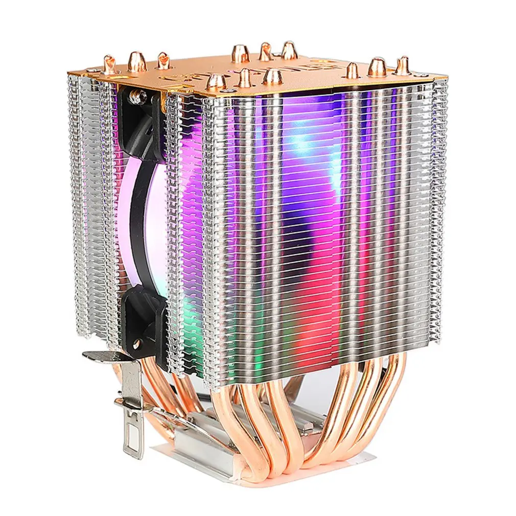 

New 6 Heatpipes RGB CPU Cooler Radiator Silent 1366AMD X79 X58 Cooling Fan Efficient Cooling CPU Cooler Fan Silent Radiator