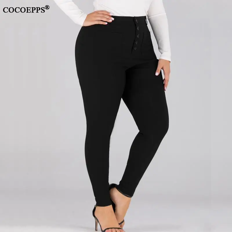2020 весенние женские узкие брюки размера плюс летние повседневные Черные