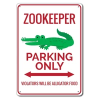 zookeeper parking sign metal tin sign metal signzookeeper gift zookeeper sign zoo room decor zoo sign