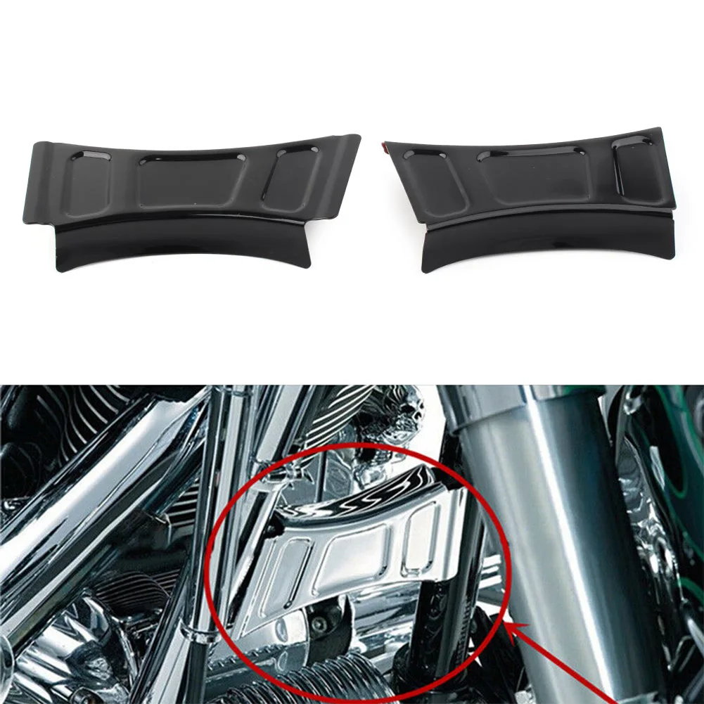 

1Pair Motorcycle Frame Downtube Crossbrace Cover Accent Trim For Harley Road Kings Touring 1999-2013 Glosss Black Metal