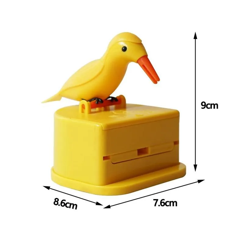 

New Small Bird Toothpick Container Automatic Toothpick Home Toothpick Decoration Accessories Kitchen Dispenser Holder U0P6