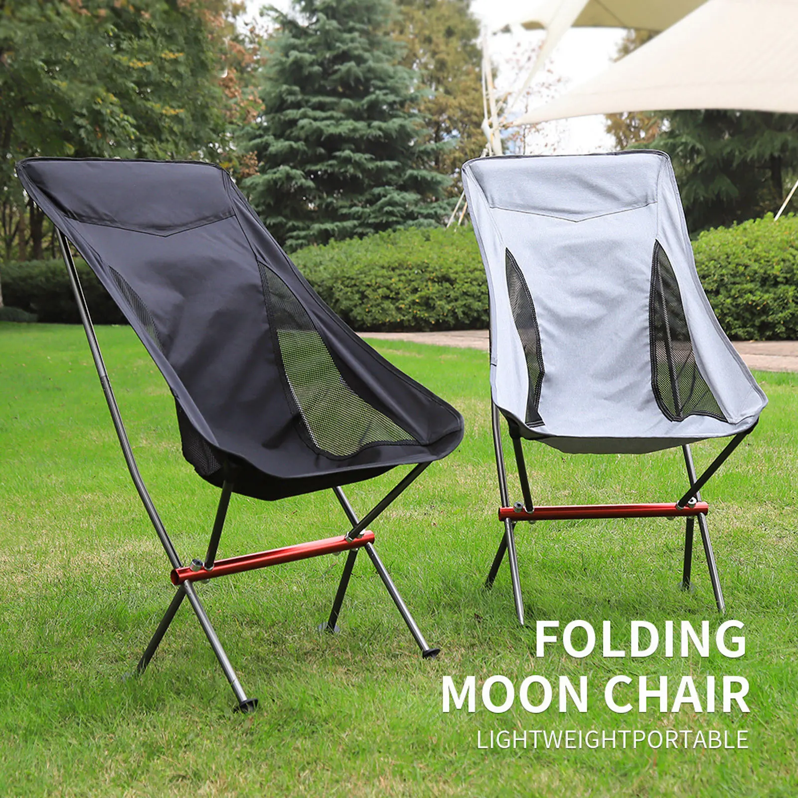 

Outdoor Camping Chair Ultralight Folding Moon Chairs 150KG High Load Quality Aluminiu Alloy Fishing Chair For Picnic BBQ Beach