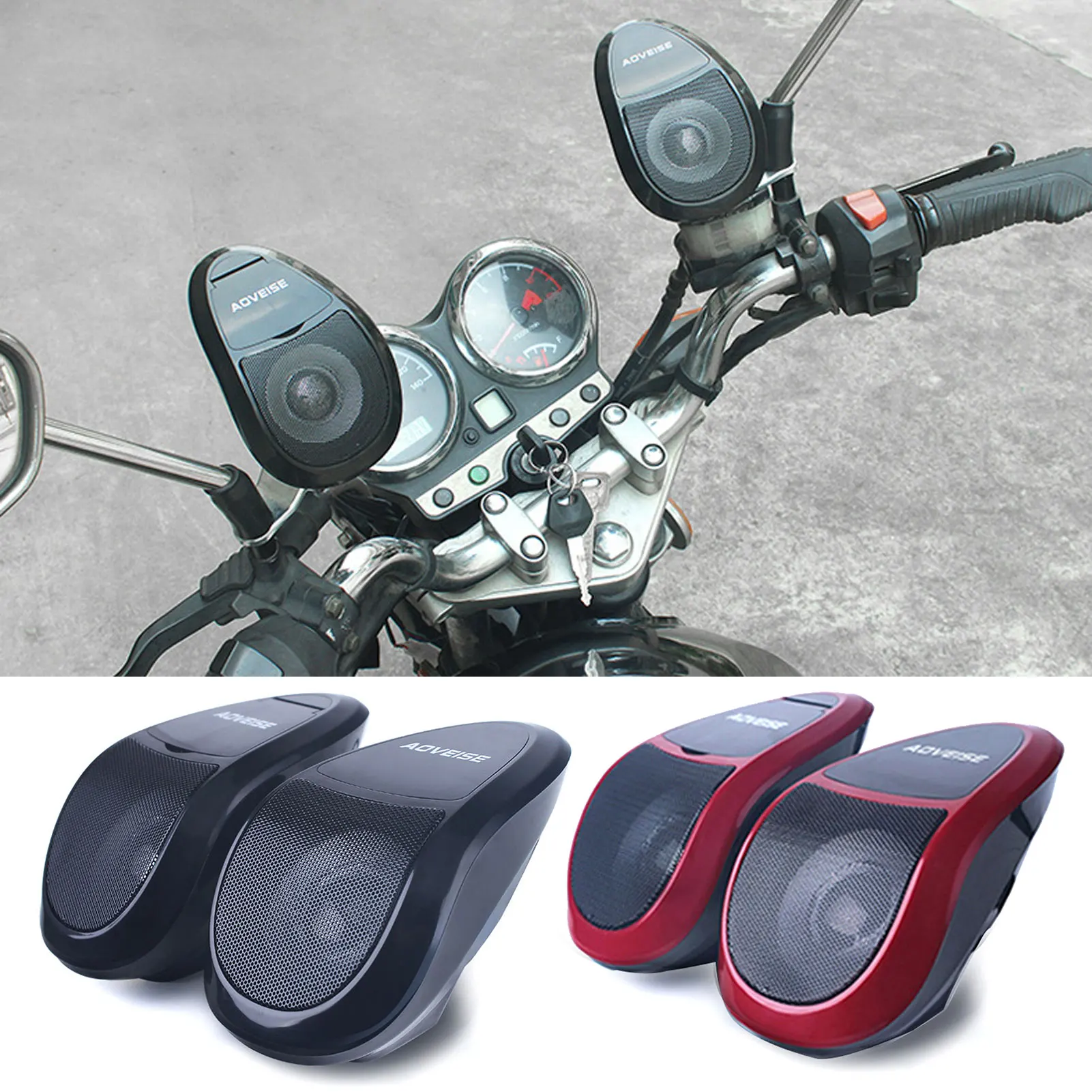 

Motorcycle BT Speakers Waterproof Stereo Audio Amp System 12V Motorcycle MP3 BT Audio FM Radio Horn Speaker Amplifier