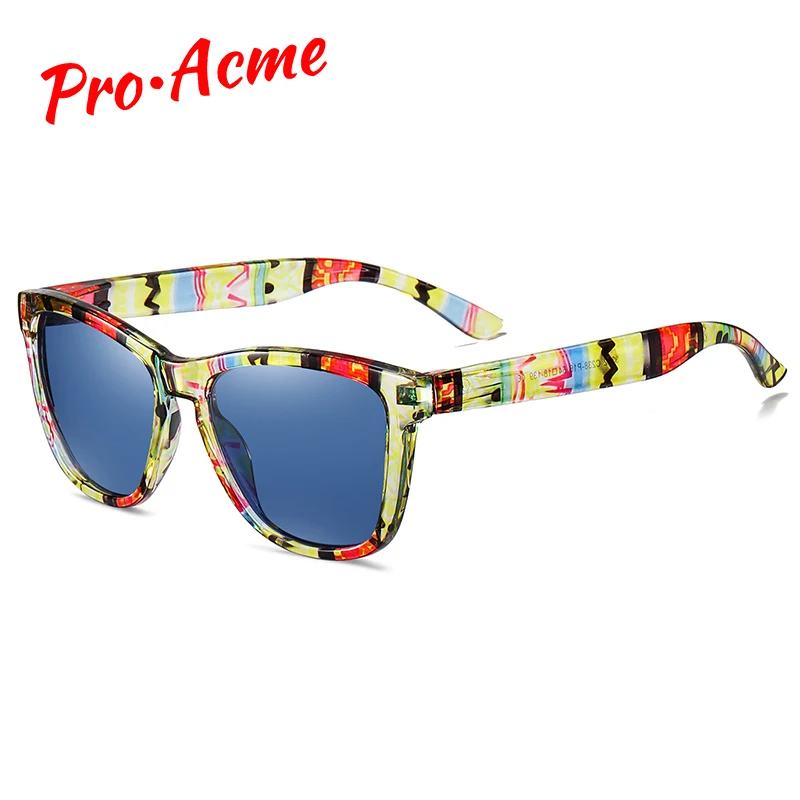 

Очки солнцезащитные Pro Acme поляризационные для мужчин и женщин, зеркальные аксессуары в цветной квадратной оправе, для вождения, PC1729A
