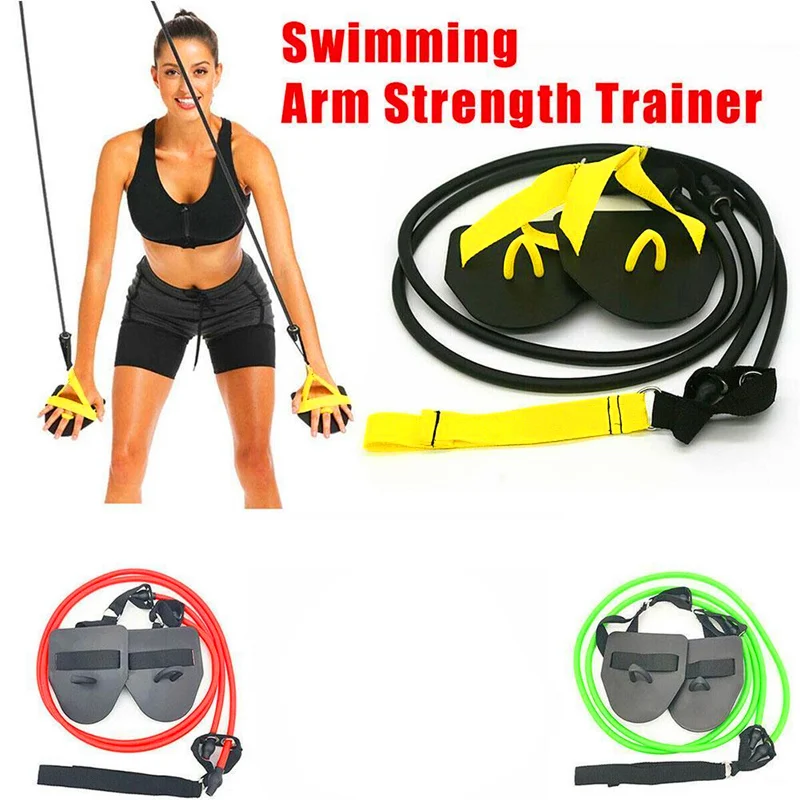 

Professional Simulation Swimming Exercise Land Arm strength Work Out Fitness Resistance Band Hand Webbed Paddle Swimming Forging