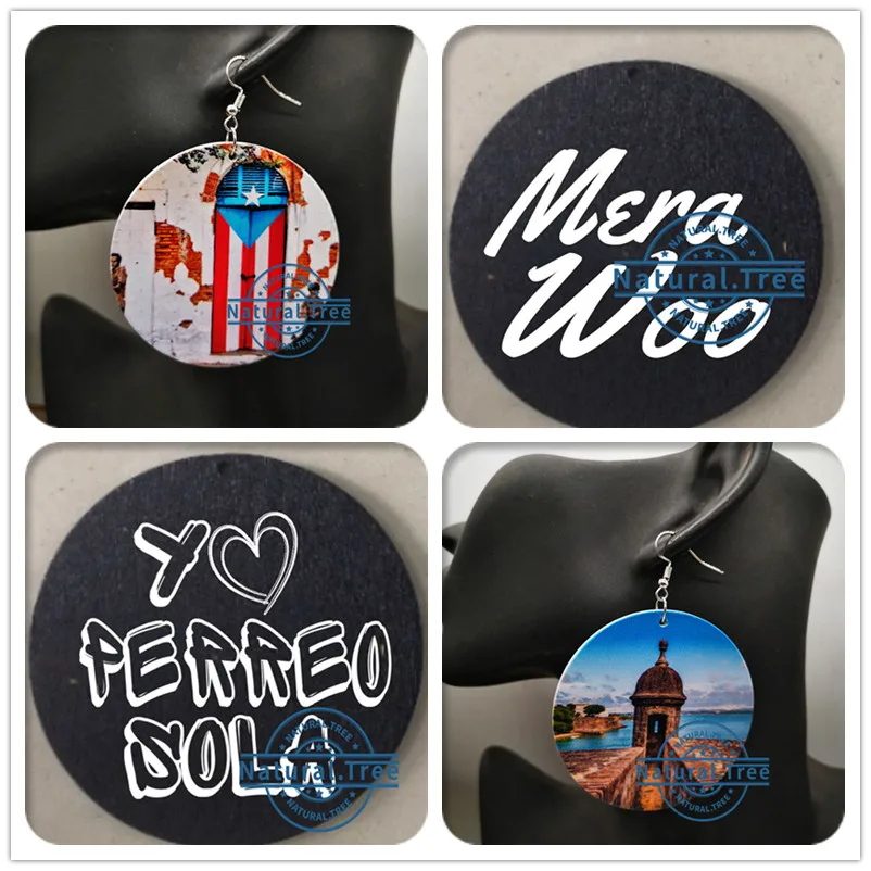 

Free shipping! newest Puerto Rico wooden earrings