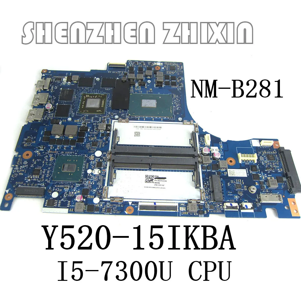 

yourui For Lenovo Legion Y520-15IKBA laptop motherboard W/ I5-7300H CPU AMD RX560 GPU DDR4 Mainboard DY515 NM-B281 full test