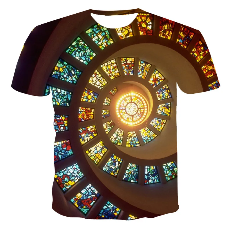 

Art diamond 3dT-shirt stitching color shape unisex factory direct sales beautiful tops 2020 summer hot sale