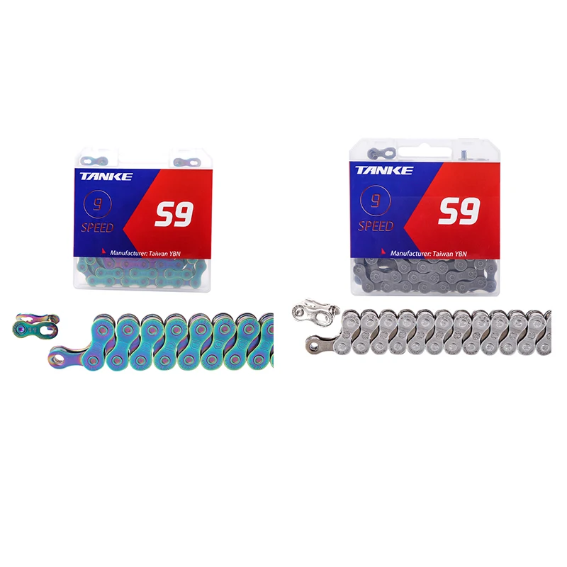 

TANKE YBN Bicycle Chain 9S Speed Half Hollow MTB/Road Bike Chains Cycling Ultra-Light 116L Bicycle Accessories