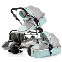 luxurious baby stroller 3 in 1 genuine portable baby carriage fold pram aluminum frame high landscape stroller for newborn baby