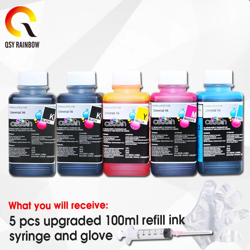 QSYRAINBOW 100 мл чистящие чернила для краски заправки совместимые с hp 302 301 canon pg40 41 603 xl