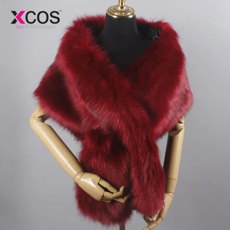 XCOS реальные фотографии из искусственного меха зимнее Болеро Для женщин
